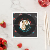 Retro Vinyl Record Weddenschap Foto bedankt Servet (Insitu)