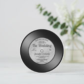 Retro Vinyl Record Weddenschap Opslaan Datum Kaart (Staand voorkant)