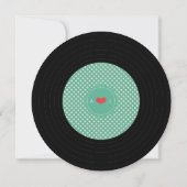 Retro Vinyl Record Wedding - Blush Pink Details Kaart (Achterkant)