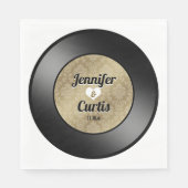 Retro Vinyl Record Wedding Napkins Servet (Voorkant)