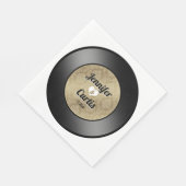 Retro Vinyl Record Wedding Napkins Servet (Hoek)