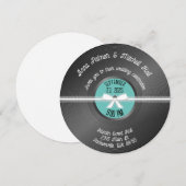 Retro Vinyl Record Weduwuitnodiging Kaart (Voorkant / Achterkant)