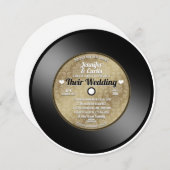 Retro Vinyl Record Weduwuitnodiging Kaart (Voorkant / Achterkant)