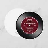 Retro Vinyl Record Wijn Rood Weddenschap Kaart (Voorkant / Achterkant)