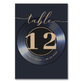 Retro Vinyl Record Zwart Bruiloft Kaart (Achterkant)