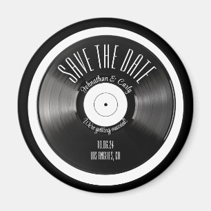 Retro vinyl record zwart opslaan van de datum verl magneet