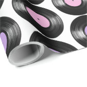 Retro Vinyl Records Colorful Patroonontwerp Cadeaupapier (Rol Hoek)