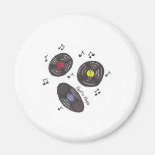 Retro vinyl Records Magneet