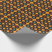 Retro  Vinyl Records Muziek Verjaardag Cadeaupapier (Hoek)