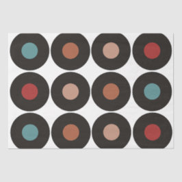 Retro Vinyl Records Sixties Musical Birthday Tissuepapier