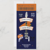 Retro Vinyl Rock ’n’ Roll Trouwticket Kaart (Voorkant)
