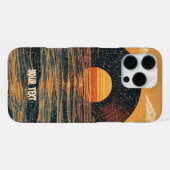 Retro Vinyl Sunset for Vinyl Collectors Music Fans iPhone Hoesje (Achterkant horizontaal)