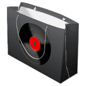 Retro vinyl tas cadeau groot cadeauzakje (Achterkant Gekanteld)