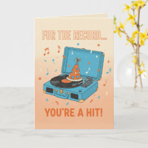 Retro vinyl "Voor de goede orde" verjaardagskaart Kaart