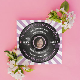 Retro Vinyl Vrouw foto verjaardagsfeestje Kaart