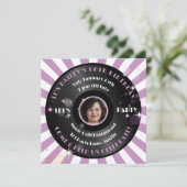 Retro Vinyl Vrouw foto verjaardagsfeestje Kaart (Staand voorkant)