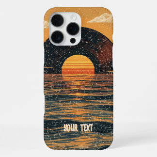 Retro Vinyl Zonsondergang voor Vinyl Verzamelaars  iPhone 16 Pro Max Hoesje