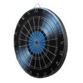 Retro VinylAlbum van het Verslag in Blauw Dartbord (Voorkant Rechts)