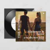Retro Vinylen Hoes Bruiloft Kaart (Voorkant / Achterkant)