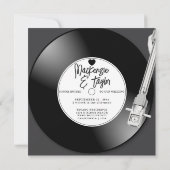 Retro Vinylen Hoes Bruiloft Kaart (Achterkant)
