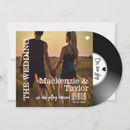 Retro Vinylen Hoes Huwelijksfoto Kaart