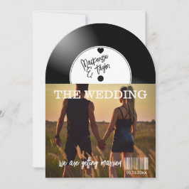 Retro Vinylen Hoes Huwelijksfoto Kaart
