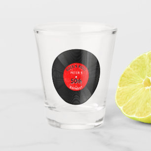Retro Vinylenplaat Rock N Roll Rode Verjaardag Shot Glas
