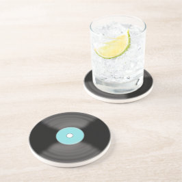 Retro vinylplaat 1950's drankvlekkenlegger cadeau zandsteen onderzetter