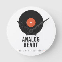 Retro Vinylplaat Acryl Wandklok met Analoge Hart