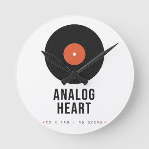 Retro Vinylplaat Acryl Wandklok met Analoge Hart
