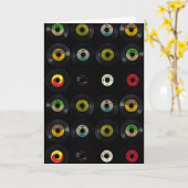 Retro vinylplaat album blanco kaart (Gele Bloem)