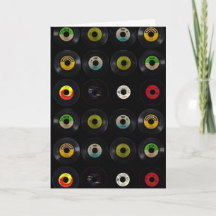 Retro vinylplaat album blanco kaart
