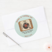 Retro vinylplaat bedankje ronde stickers (Envelop)