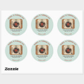 Retro vinylplaat bedankje ronde stickers (Vel)