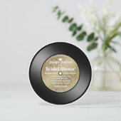 Retro Vinylplaat Bruidsuitnodiging Kaart (Staand voorkant)