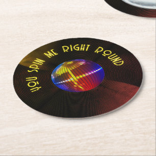 Retro vinylplaat Draai Me Rond Rond Onderzetter