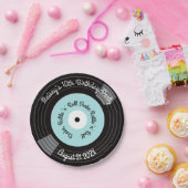 Retro Vinylplaat Feest Papieren Bordje (Feest)