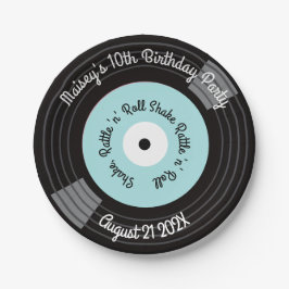 Retro Vinylplaat Feest Papieren Bordje