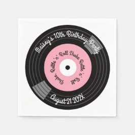 Retro Vinylplaat Feest Servet