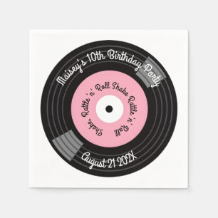 Retro Vinylplaat Feest Servet