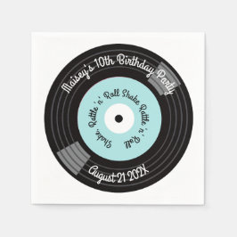 Retro Vinylplaat Feest Servet