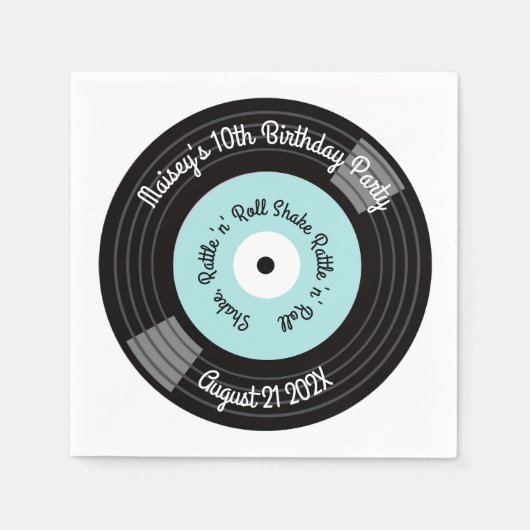 Retro Vinylplaat Feest Servet (Voorkant)