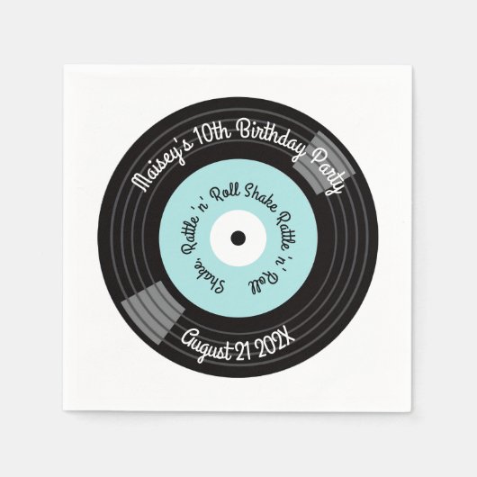 Retro Vinylplaat Feest Servet (Voorkant)