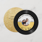 Retro Vinylplaat Foto Bewaar de Datum QR Code Save The Date (Voorkant / Achterkant)