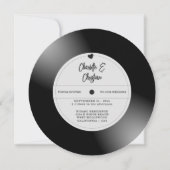Retro Vinylplaat Foto Bruiloft Kaart (Voorkant)