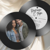 Retro Vinylplaat Foto Bruiloft Kaart