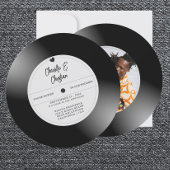 Retro Vinylplaat Foto Bruiloft Kaart
