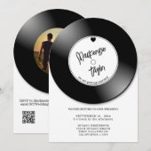 Retro Vinylplaat Foto Bruiloft Kaart (Voorkant / Achterkant)