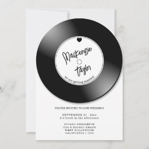 Retro Vinylplaat Foto Bruiloft Kaart