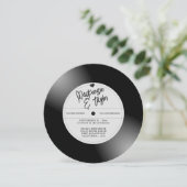 Retro Vinylplaat Foto Bruiloft Kaart (Staand voorkant)
